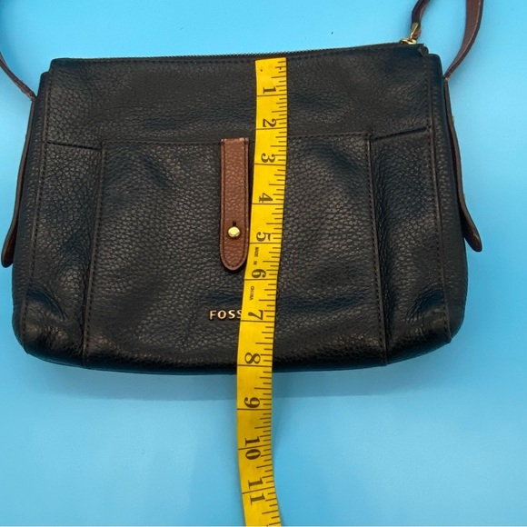 Vintage Fossil RARE Gemma Crossbody Pebble Leather Bag 10”w x 8”h x 1.5”d - Picture 8 of 9